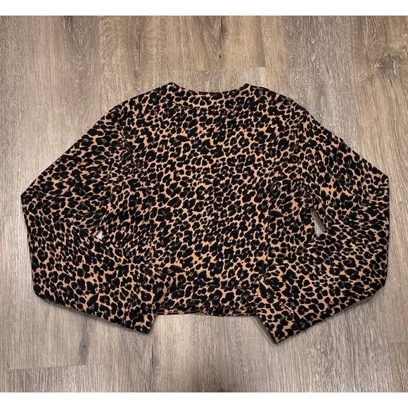 Anthropologie Maeve Jacket Womens Medium Leopard Print Cropped Button Pockets - Picture 9 of 12